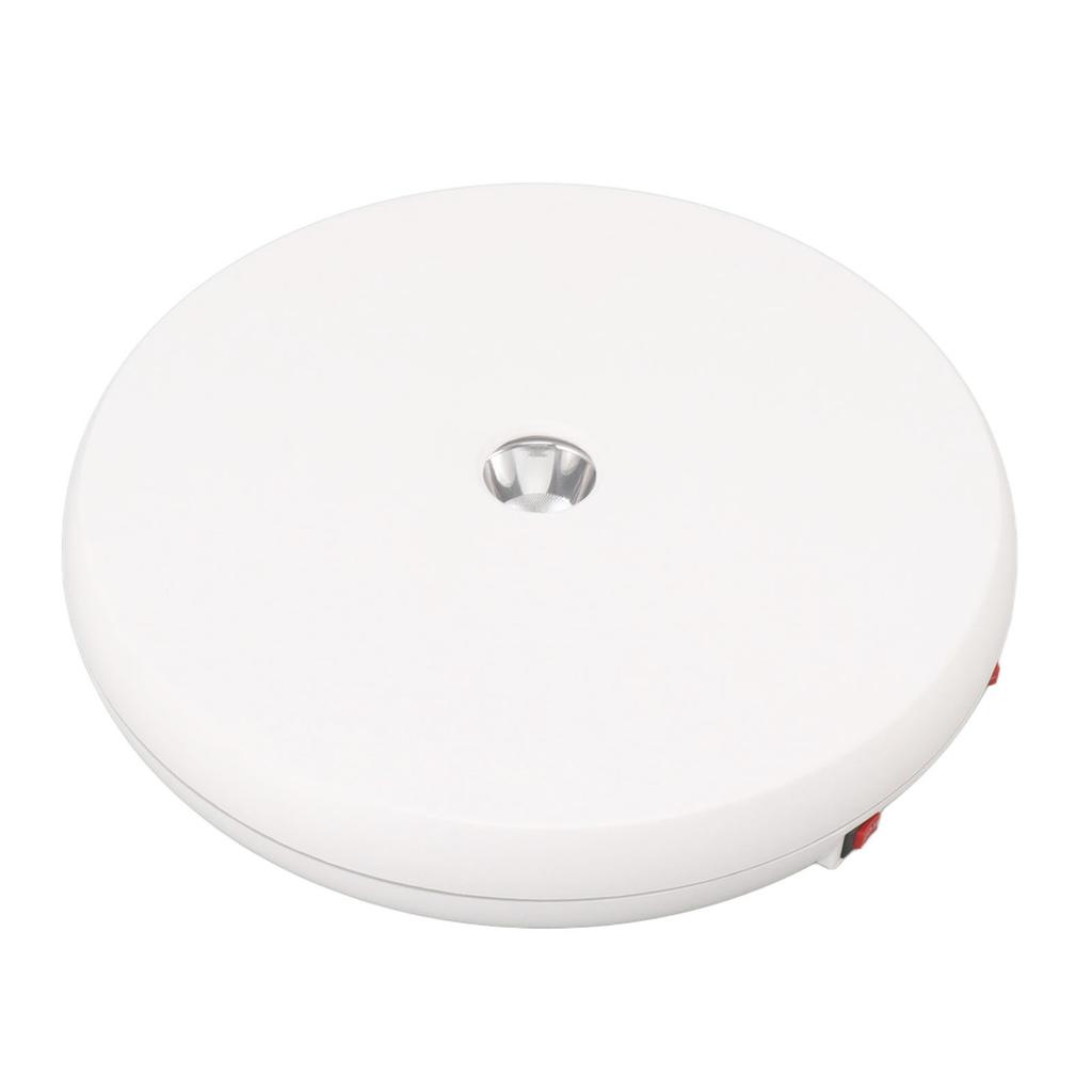 Electric Rotating Display Table LED Light 25cm Noiseless 20kg Load Capacity Turntable Display Stand for Jewelry