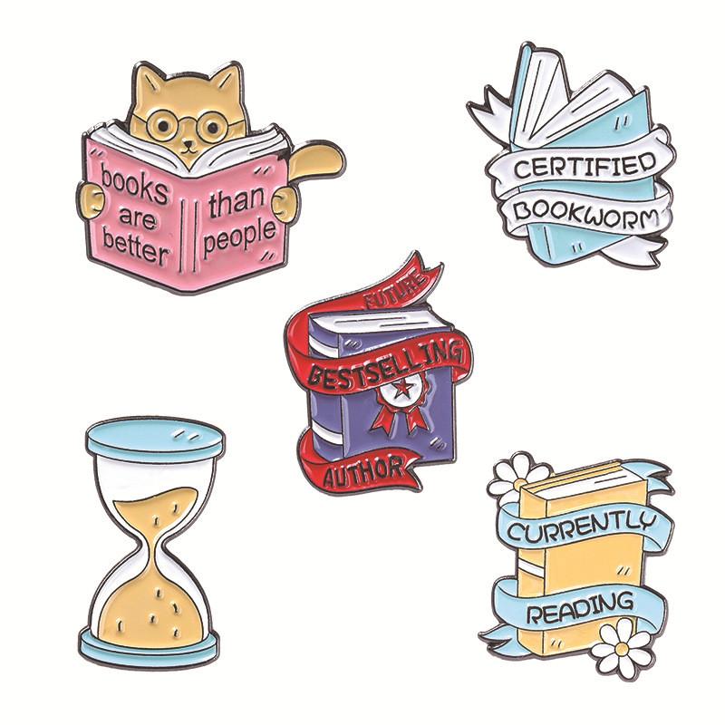 Contemporary Alloy Cat Magic Book Brooch Fashion Pin For Men And Women In Trendy Styles