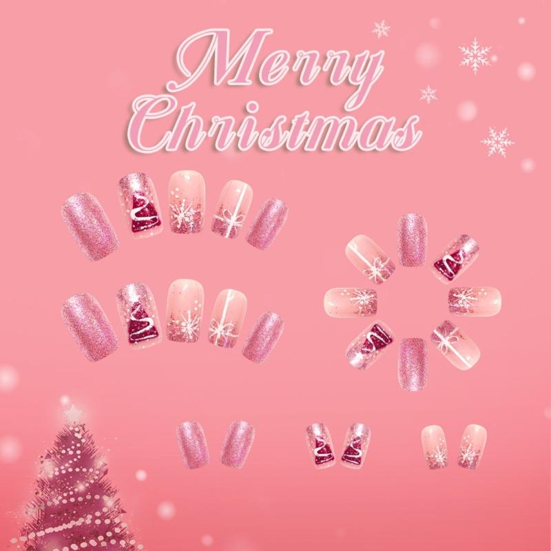 Sparkling Christmas 3D Nail Art Set Featuring Snowflake Patterns And Shimmering Glitters For Holiday Parties Daily Wear