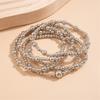 Pack of 5 Handmade Metal Beaded Bracelet Set Stackable Beaded Hand Chain Elegant Jewelry Gift For Any Occasion