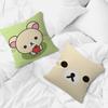 Anime Rilakkuma Cartoon Series Square Pillowcase Soft Waist Sofa Cushion Cover Bedroom Room Pillowcase
