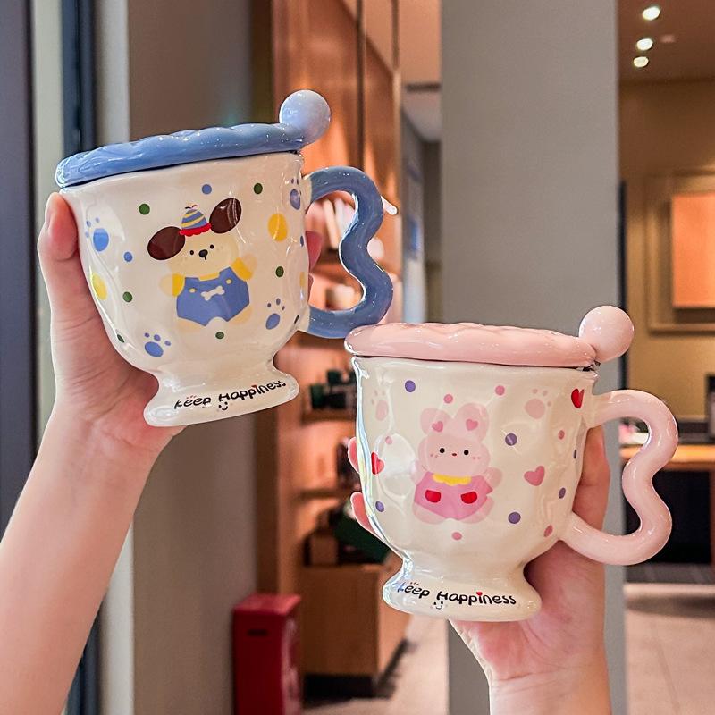 Niedliches Paar Tassen Geschenkbox mit hochwertigem Glaswasserbecher, hochwertiges Hochzeitsgeschenk, Geburtstagsgeschenk