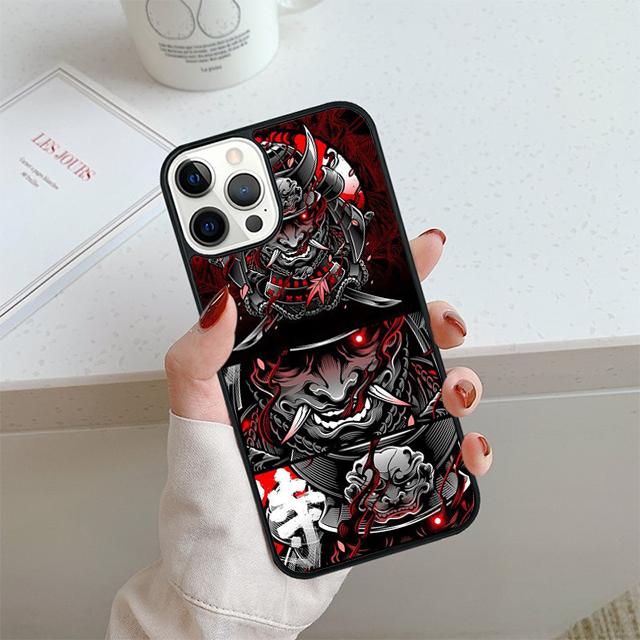 

Крутой чехол для телефона Самурайский Демон Для iPhone 17 Air 13 12 14 15 16 Чехол Для Apple 14 15 16 Pro Max Plus Coque iPhone 16plus