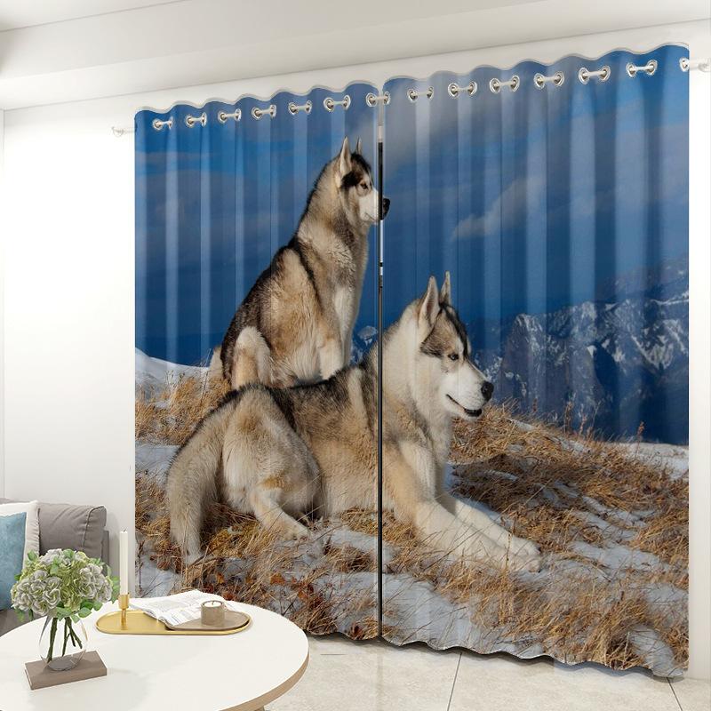 Animal Curtain Cloth Bedroom Living Room Balcony Blackout Curtain Office Hotel Insulation Curtain