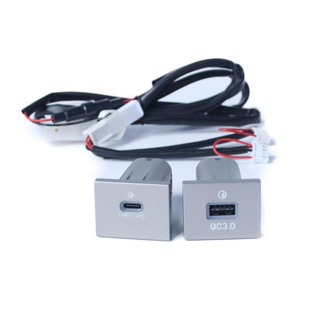 USB Car Charger Socket 12V/24V USB Charging Outlet Power Adapter PD Type for Ford Focus 2 Mk2 2009 2010 2011 Accessories