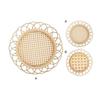 Rattan Coaster Retro Exquisite Bamboo Flower Shaped Coffee Boho Coasters Living Room
