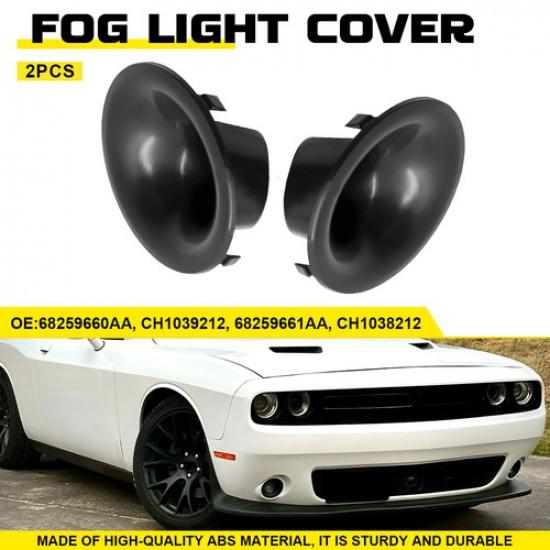 

Fit 2018 Challenger SRT Demon Dodge Front Grille Fog Light Lamp Cover Black Pair