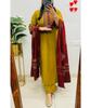 Ensemble Femme Designer Coton Kurta Pantalon Dupatta Indien Bollywood Haut Tunique Kurti Salwar Suit