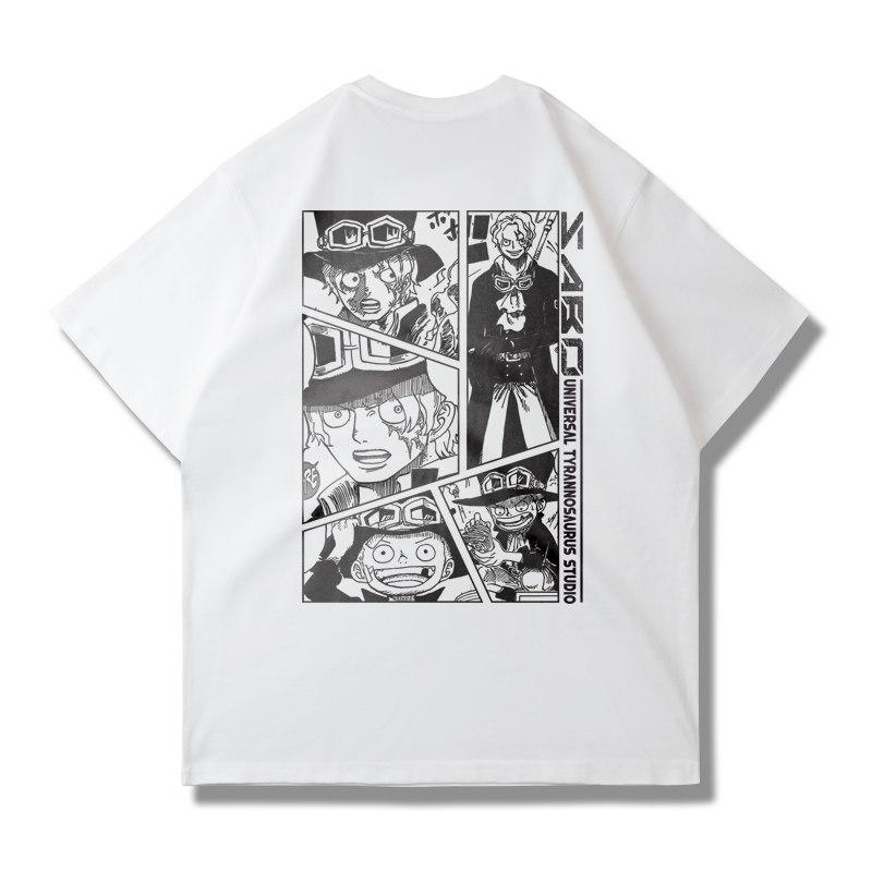 One Piece Grafisch T-shirt Luffy ACE Anime Tee Heren 2026 Zomer Mode Oversized Straat Casual Y2K Tops Streetwear Kleding