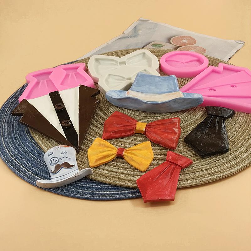 Silicone Mold for Hat, Bow Tie, Collar Cake & Chocolate Fondant