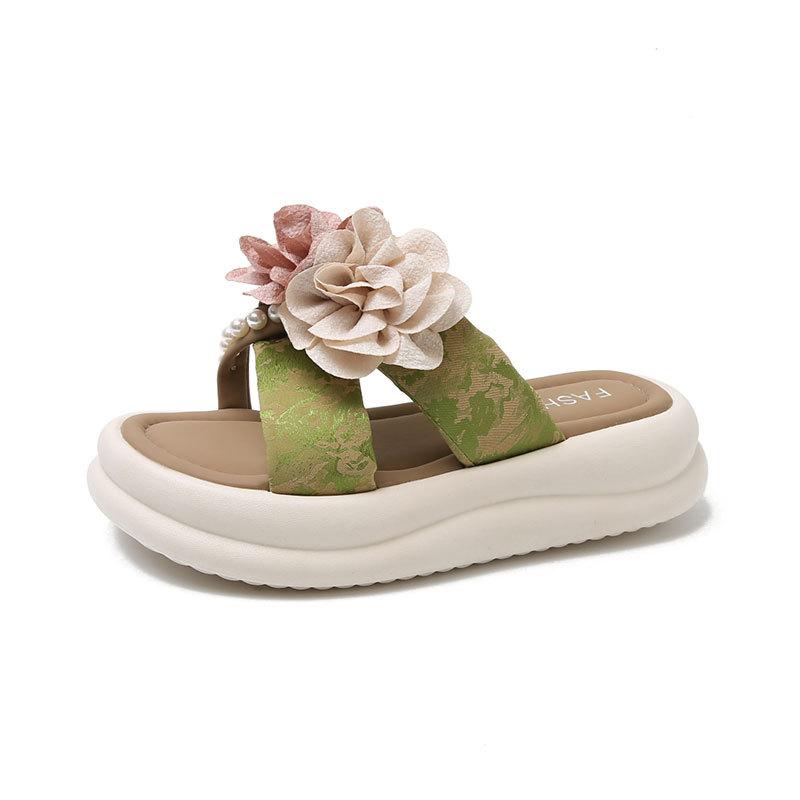 Versatile Sandals Beach Shoes Flower French Beautiful with Skirt Cool Slippers Women's 2025 New Summer Fashion