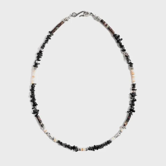W25 STONE BEAD NECKLACE (black)