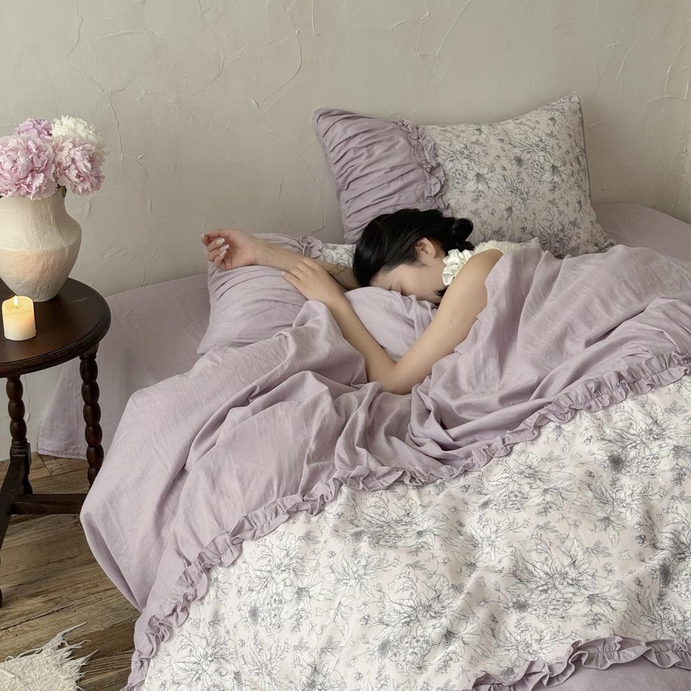 2026 Spring/Summer French Pure Cotton Double-Layer Gauze Lace Bedding Set