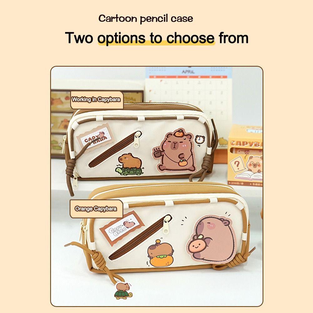 Multi-layer Capibara Pencil Case Cartoon Stationery Bag Kawaii Pencil Pouch  School Supplies