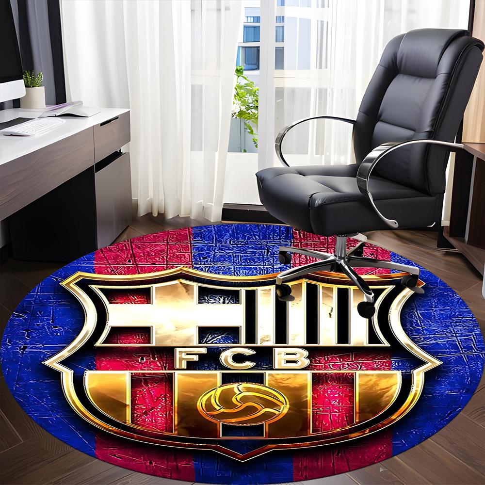 1pcBarcelona FC Office Round Area Rug, Indoor Mat Suitable For Office, Bedroom Living Room Home Decor, Room Deco, Offic A0928156
