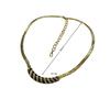 Medieval Vintage Necklace, Black Striped Diamond-Set Curved Oil Drip Collarbone Chain, Light Luxury High-End Item Decoration