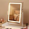 Lighted Makeup Mirror - NETTLIFE - Hollywood - 30×40 Cm - White - Wall Mounting