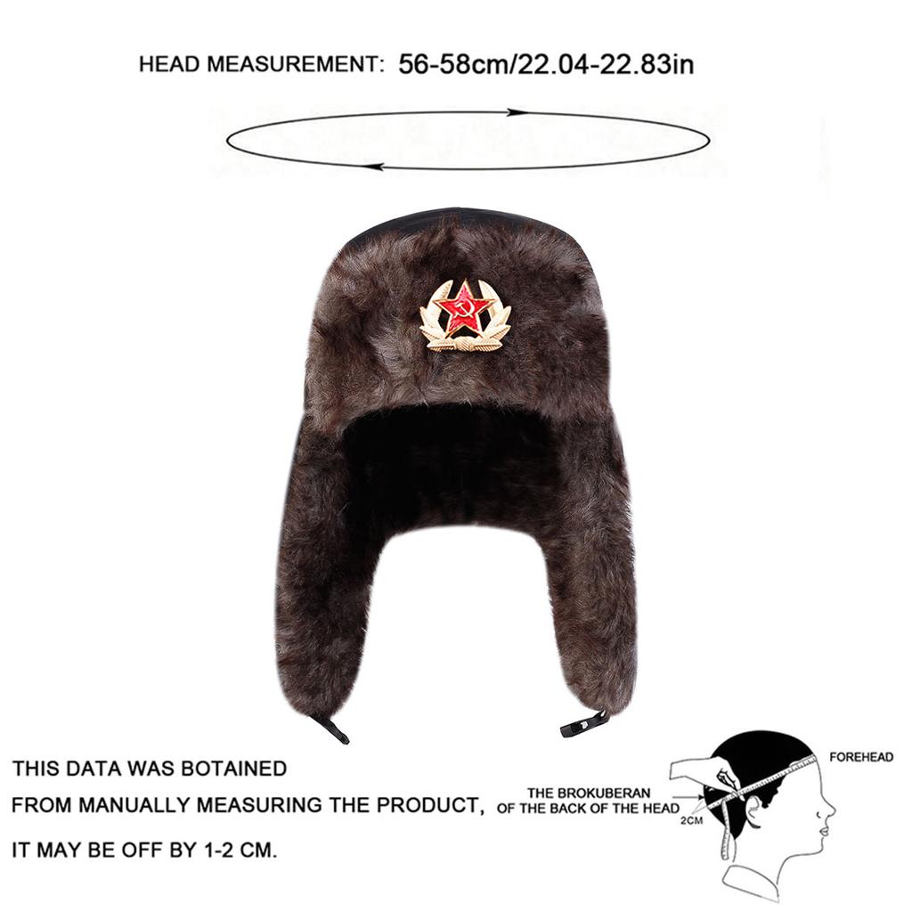 Winter Russian Coat of Arms Lei Feng Hat Men Outdoor Windproof and Cold Proof Bomber Hats Fashionable and Personalized Caps Cold Cap