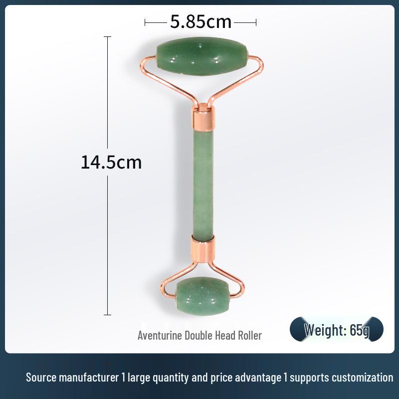 Jade Roller & Heart Plate Set - Dongling Jade Face Massager for Skin Care