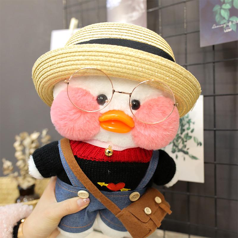 White Influencer Hyaluronic Acid Little Yellow Duck Plush Toy Hand Warmer Pillow Doll Birthday Gift