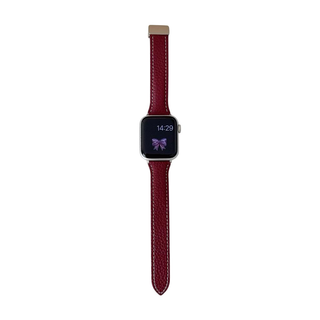 Small waist lychee pattern magnetic buckle strap for Apple Applewatch11 watch iwatch1098SE