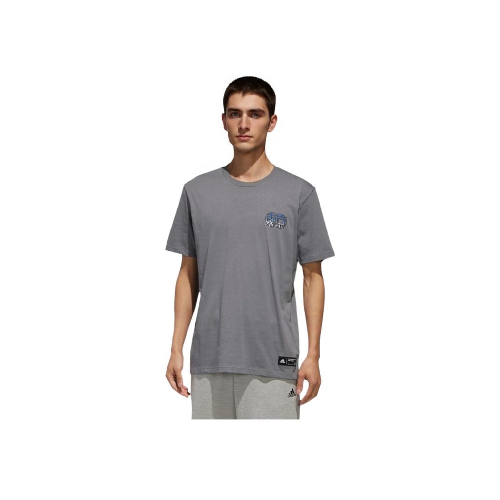 adidas M KC Tokyo T2 Comfortable Printed Sports Short Sleeve T-Shirt Men Tops Gray EJ9288