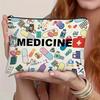 Medizin-Themen Kosmetiktasche Reißverschluss Faltbar Kosmetik Reise Tasche Aufbewahrungstasche Make-up Organizer Geschenk für medizinisches Fachpersonal