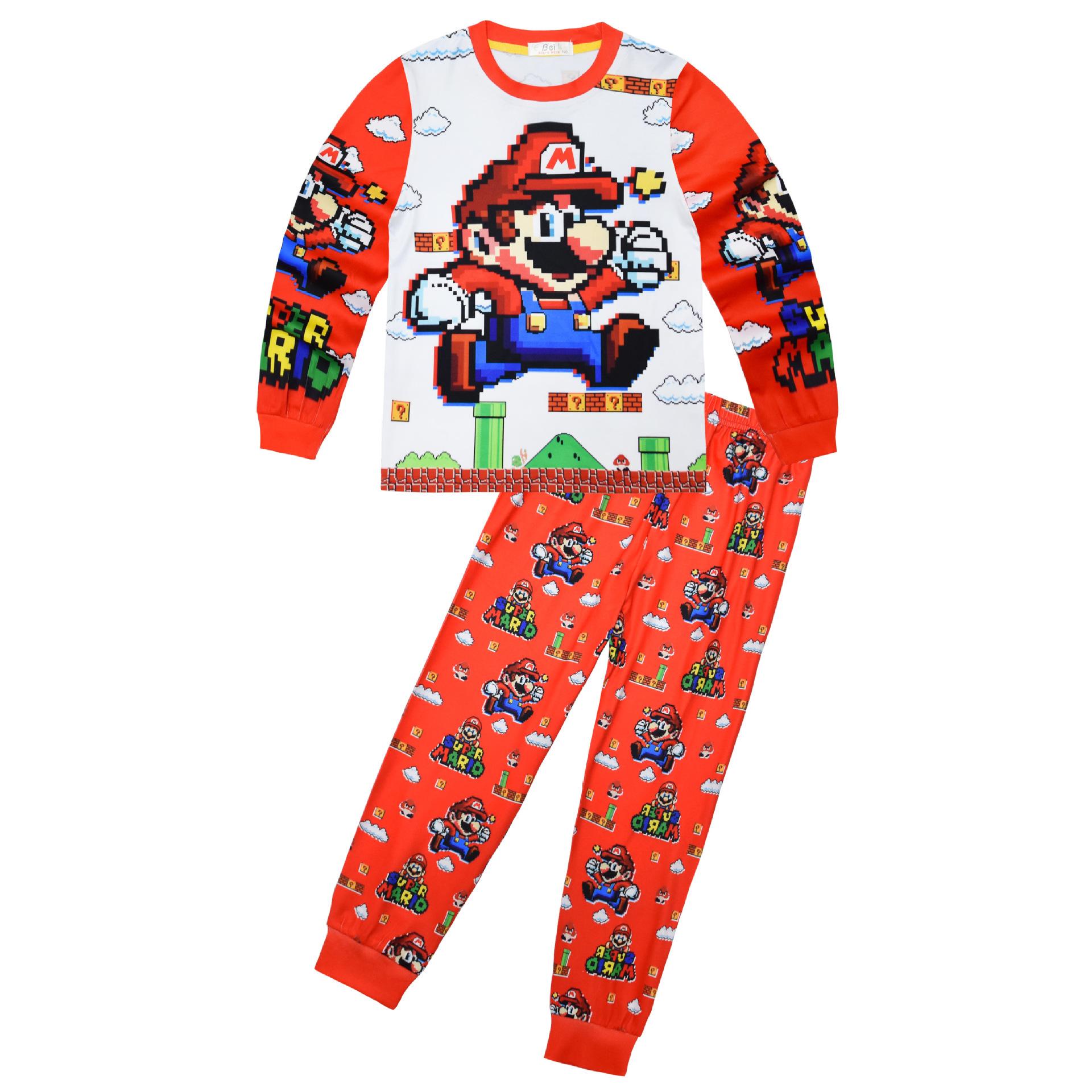 

Long-Sleeved Set, Animated Cartoon Digital Printing, Middle-Aged And Older Children S Loungewear Long-Sleeved + Pants Set 7970. 110