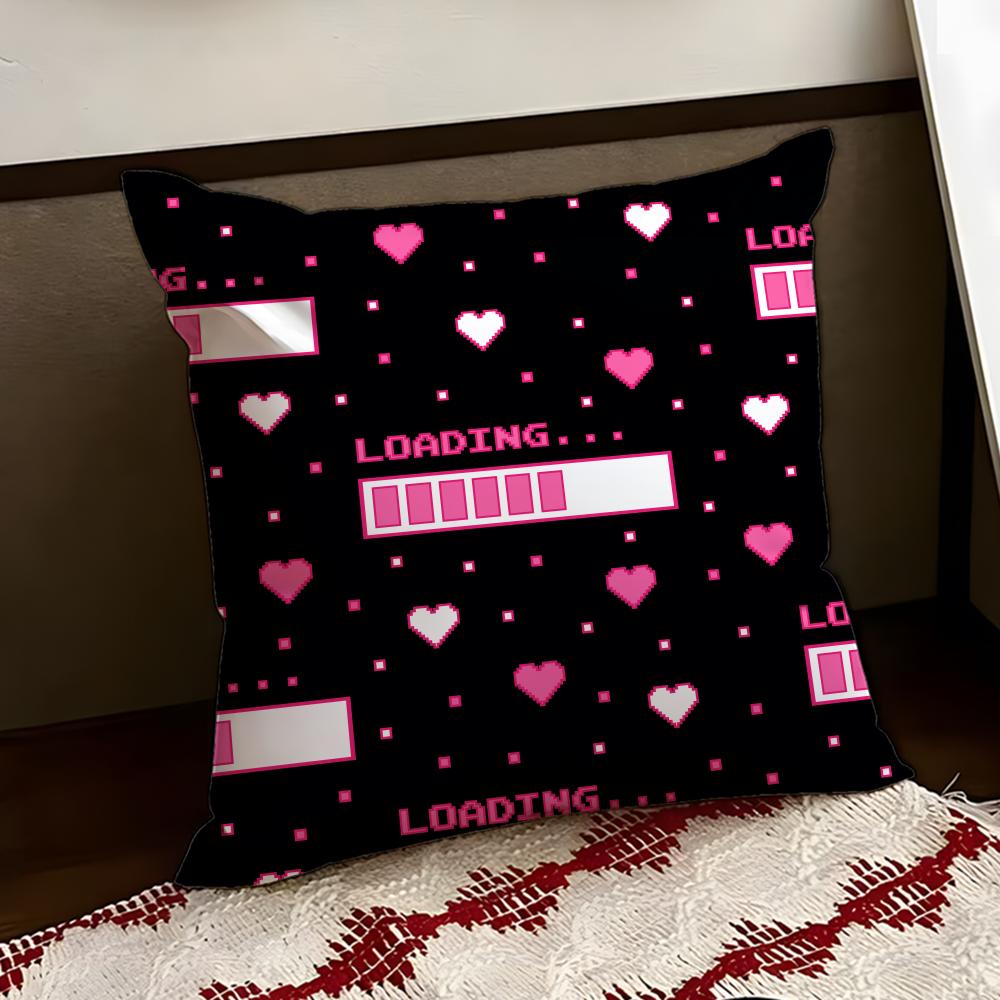 Cute Valentines Day Cushion Cover Reversible Soft Durable Pillow Cover Home  Car MultiScene Use for Daily Comfort