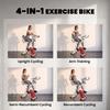 4-In-1 Folding Exercise Bike with Bluetooth App, Wheels, Orange