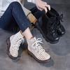 Leather Martin Boots Women's Summer New Mesh Breathable Thin Short Boots Thick-soled Mesh Hollowed-out Roman Cool Boots