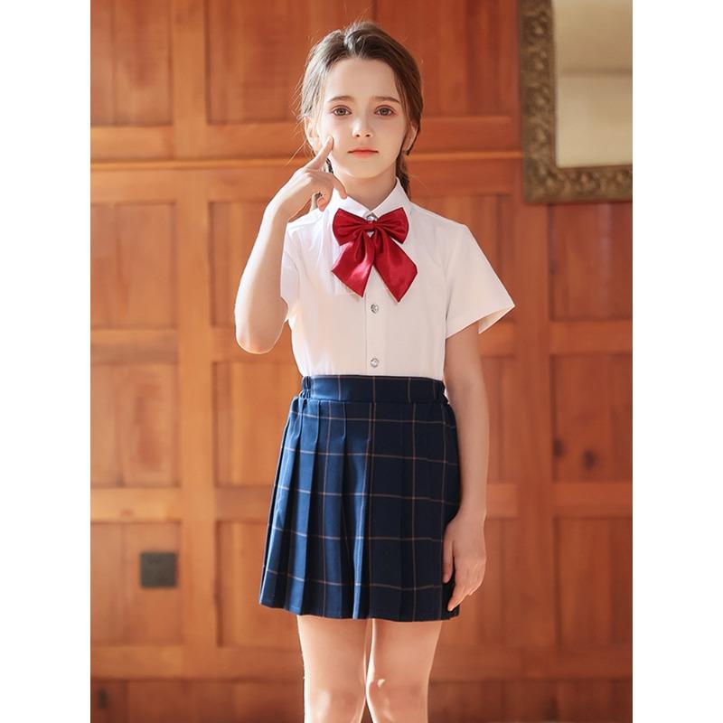 Girl Skirt Pleated School Uniform Teen A Line Pleated Plaid Skirt JK Dance Performance Outfit Kid