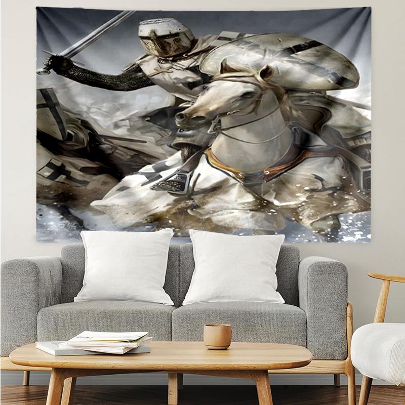 1PC Knightly Warrior In Armor K-pop music group Tapestry Accessories for Bedroom,Livingroom, dormitory Room Wall Decor Fan Birthday Gifts