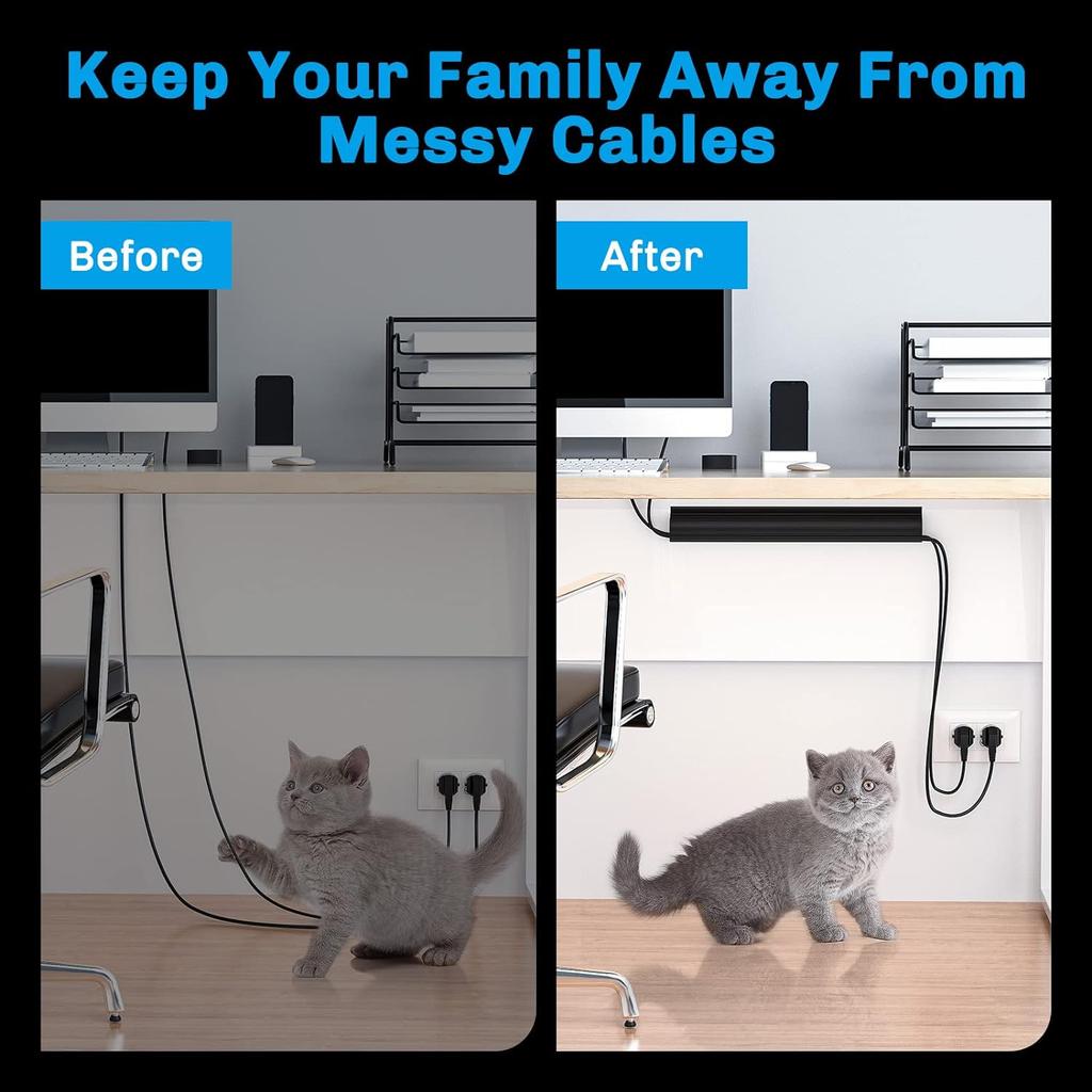2 PCS 40cm Cable Management Under Desk Kit,Under Desk Cable Management Cord Hider, Cable Hider Cord Management, Cable Organizer, Cord Organizer Tray