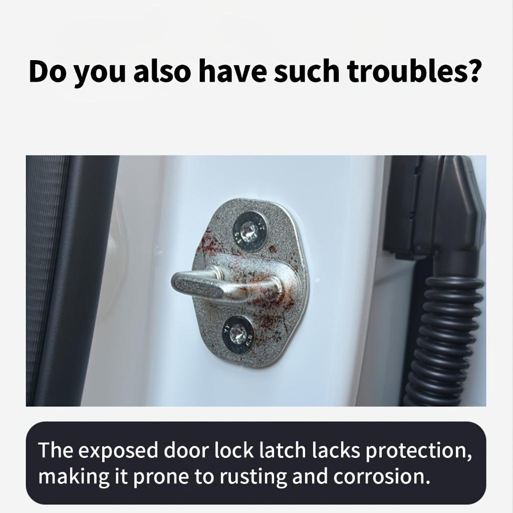 4pcs Black Car Door Shock Absorbing Pads - Anti-Collision and Noise Reduction, Door Lock Protector Stickers for Enhanced Vehicle Protection