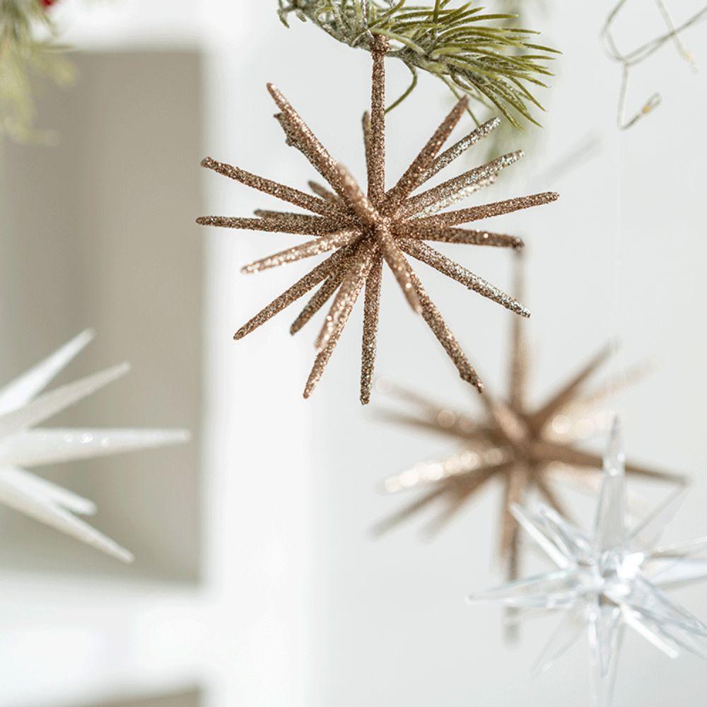 Champagne White Exploding Star Ozdoba Plastové Vánoční Ozdoby Závěsná Vánoční Dekorace