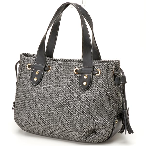 Labagagerie Side Tassel Summer Tote, Medium, B007202, Ivory (33)