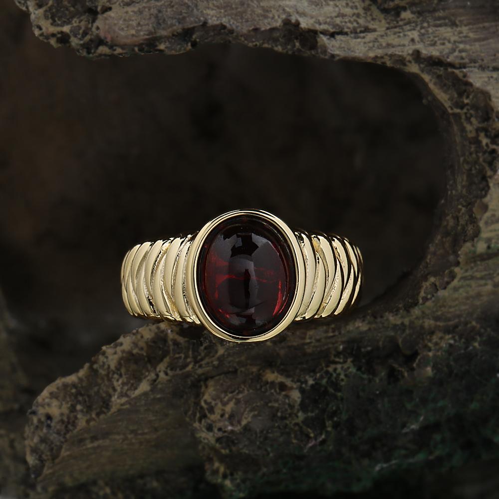 Classic design 925 sterling silver ring nature oval 8*10mm red garnet real gemstone fine jewelry for women's banquet party gifts