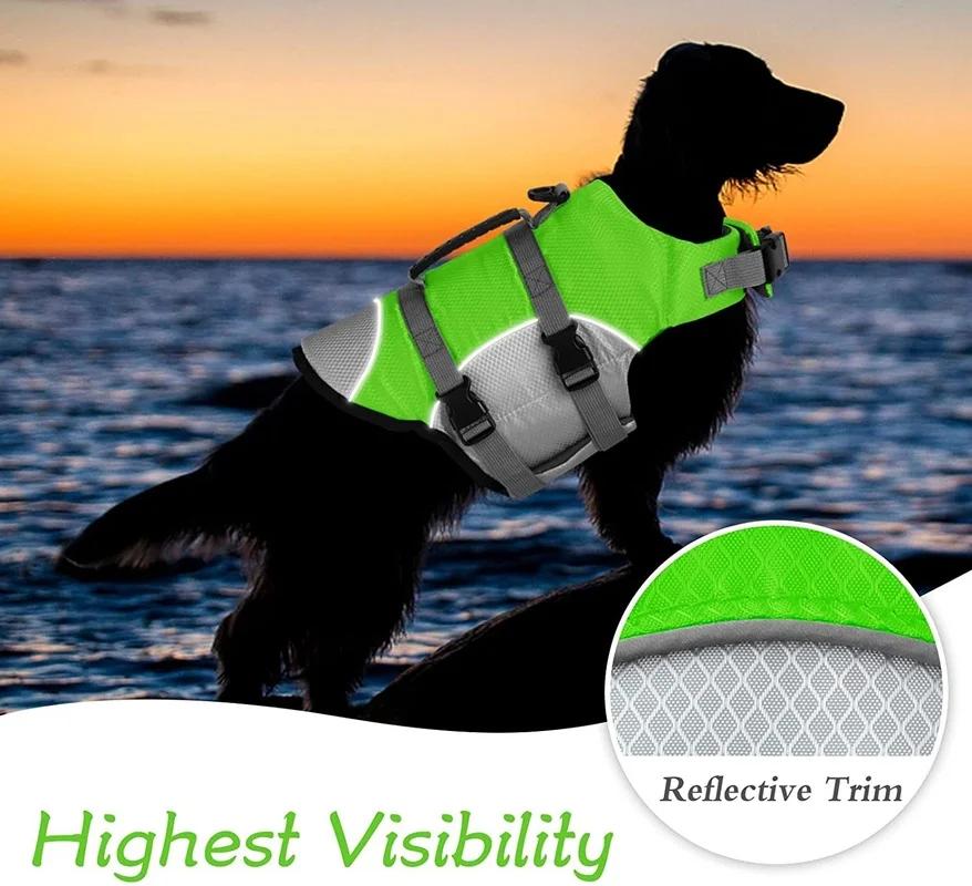 Adjustable Dog Life Jacket Sport Safety Rescue Vest with Rescue Handle Puppy Float Swimming Suit for All Pet Dogs