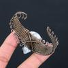 Dendrite Opal Handmade Copper Wire Wrap Bangle Adjustable r7c19