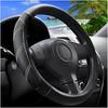 Car Steering Wheel Cover, 15 Inch Carbon Fiber Leather Non-Slip Steering Wheel Protector With Lining, Breathable Automotive Interior Accessories,