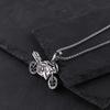 Korean Style Retro Motorcycle Pendant Necklace - Unisex Hip Hop Sweater Chain