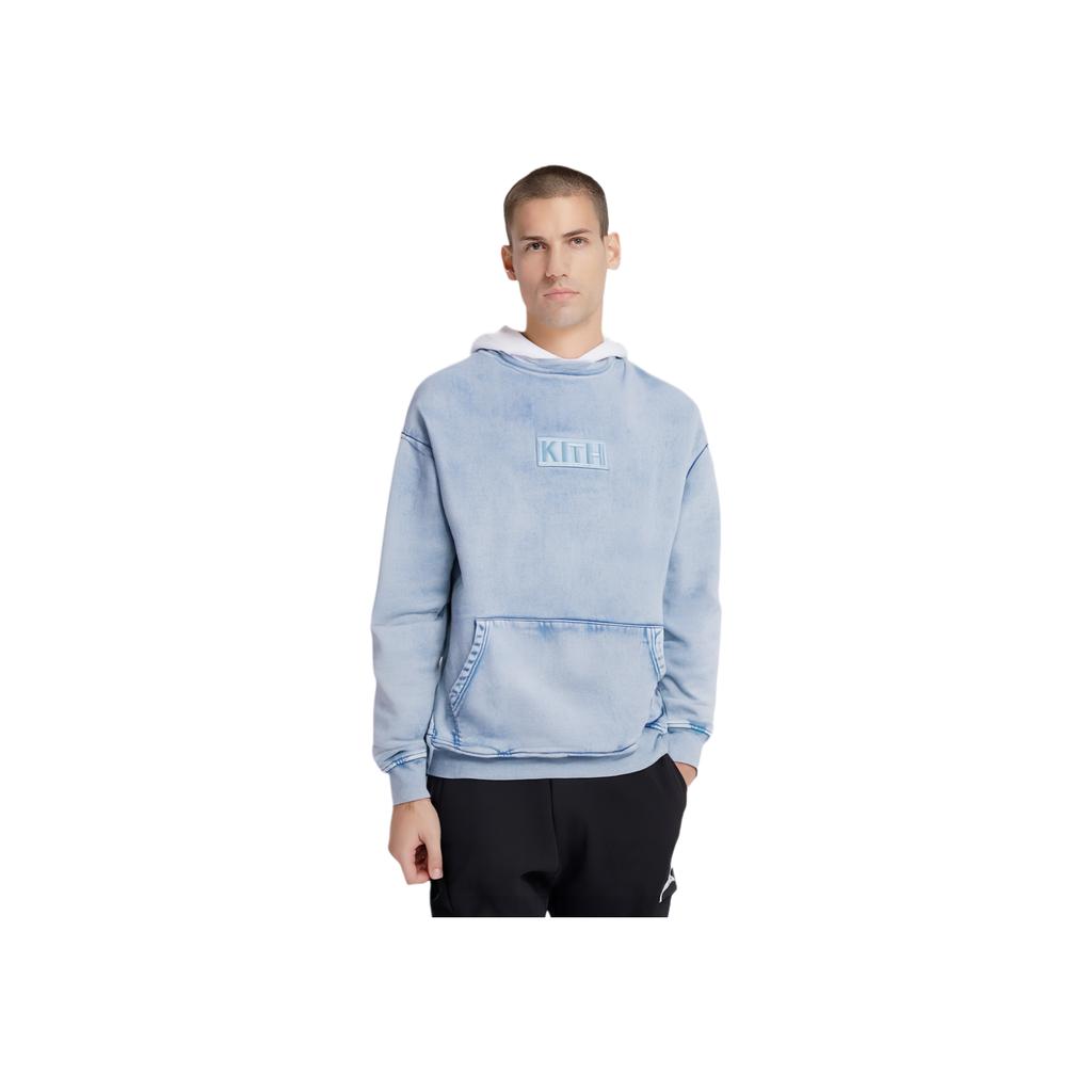 Kith Two Tone Indigo Hoodie Light Indigo Unisex Tops Blue KH2322-402