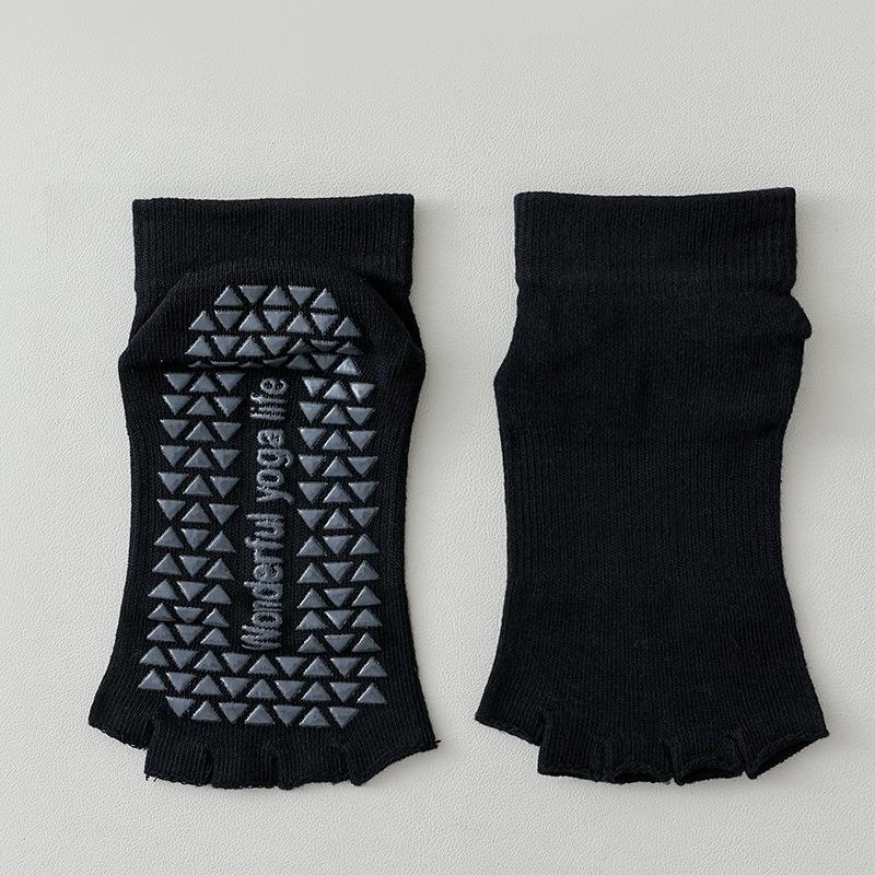 Women's Summer Thin Professional Pilates Yoga Exposed Toe Non Slip Middle Tube Five Finger Socks