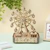 3D Wooden Ferris Wheel Puzzle with Rotating Music Box - DIY Educational Toy