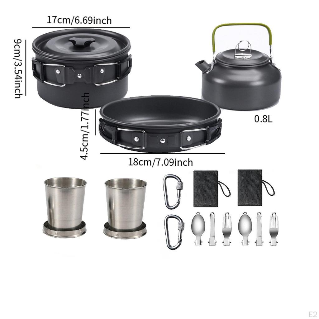 Camping Cooking Set with Carry Bag and Frying Pan for Outdoor Use