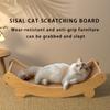 Katt Loungestol Laget av Sisal Tre Katteskrapeputer Multifunksjon Katteseng Avtakbar Slitesterk Katteskrapebrett