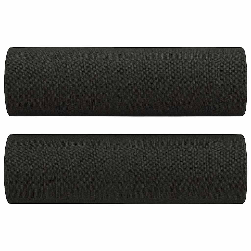 Vidaxl 3-Seater Sofa With Cushions, Black, 180 Cm, Fabric