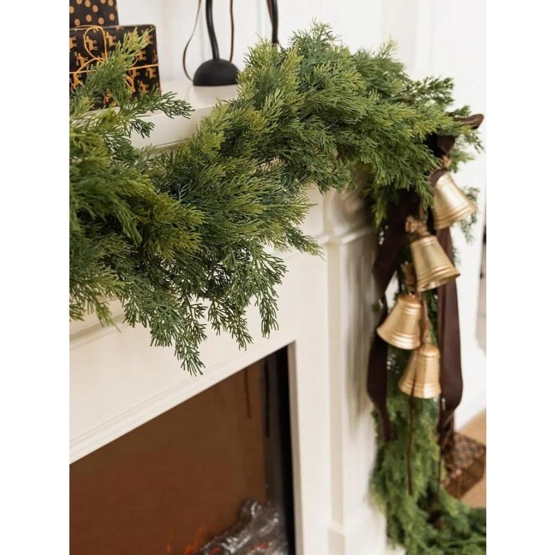 180CM 6FT Artificial Plants Norfolk Pine Garlands Real Touch Winter Pine Green Garland Wall Indoor Outdoor Christmas Decoration