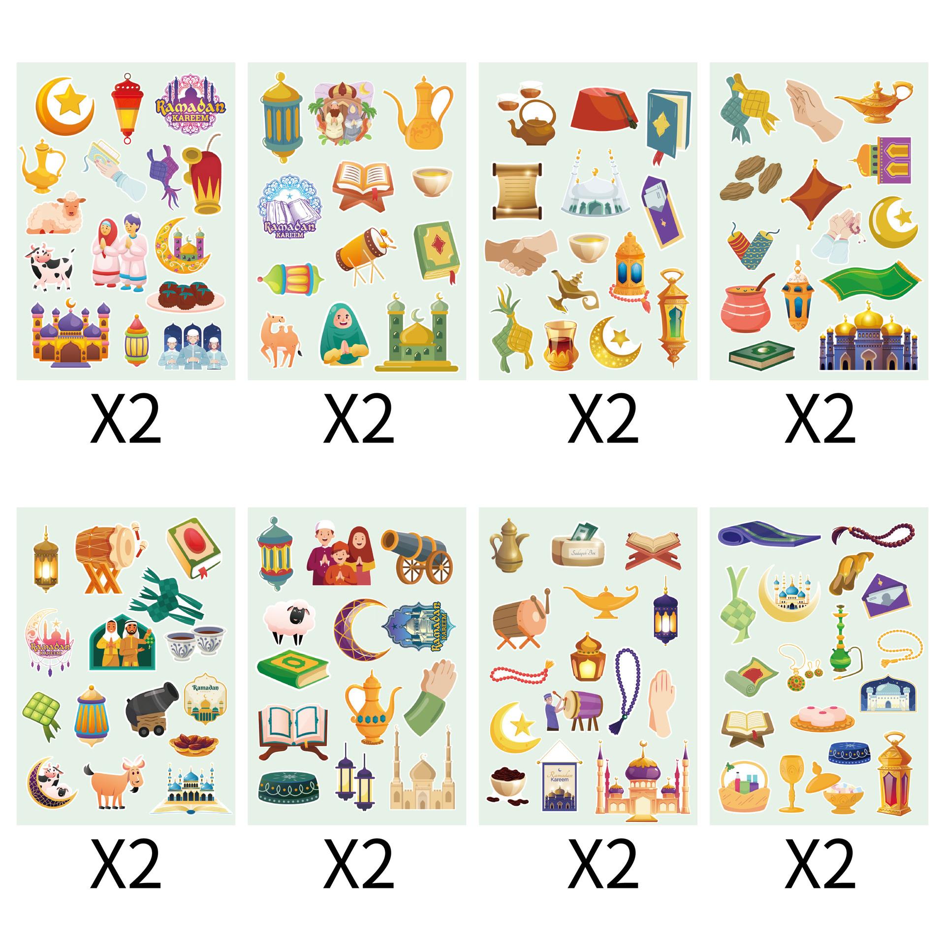 

16 sheets/set Middle East Moon Festival Cartoon Stickers for Kids DIY Scrapbooking Journal Decorations Gift Stationery 11*16cm*16pcs різнокольоровий